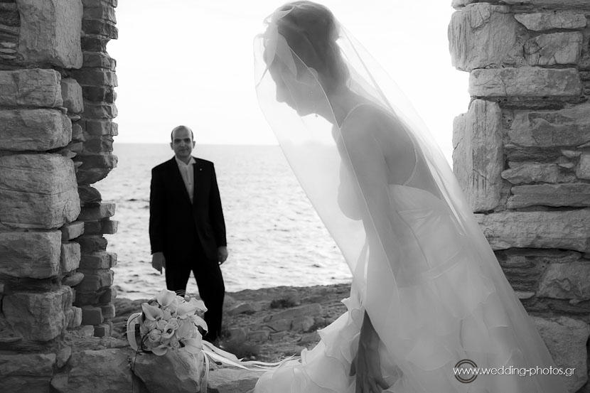 on location shooting agean blue wedding